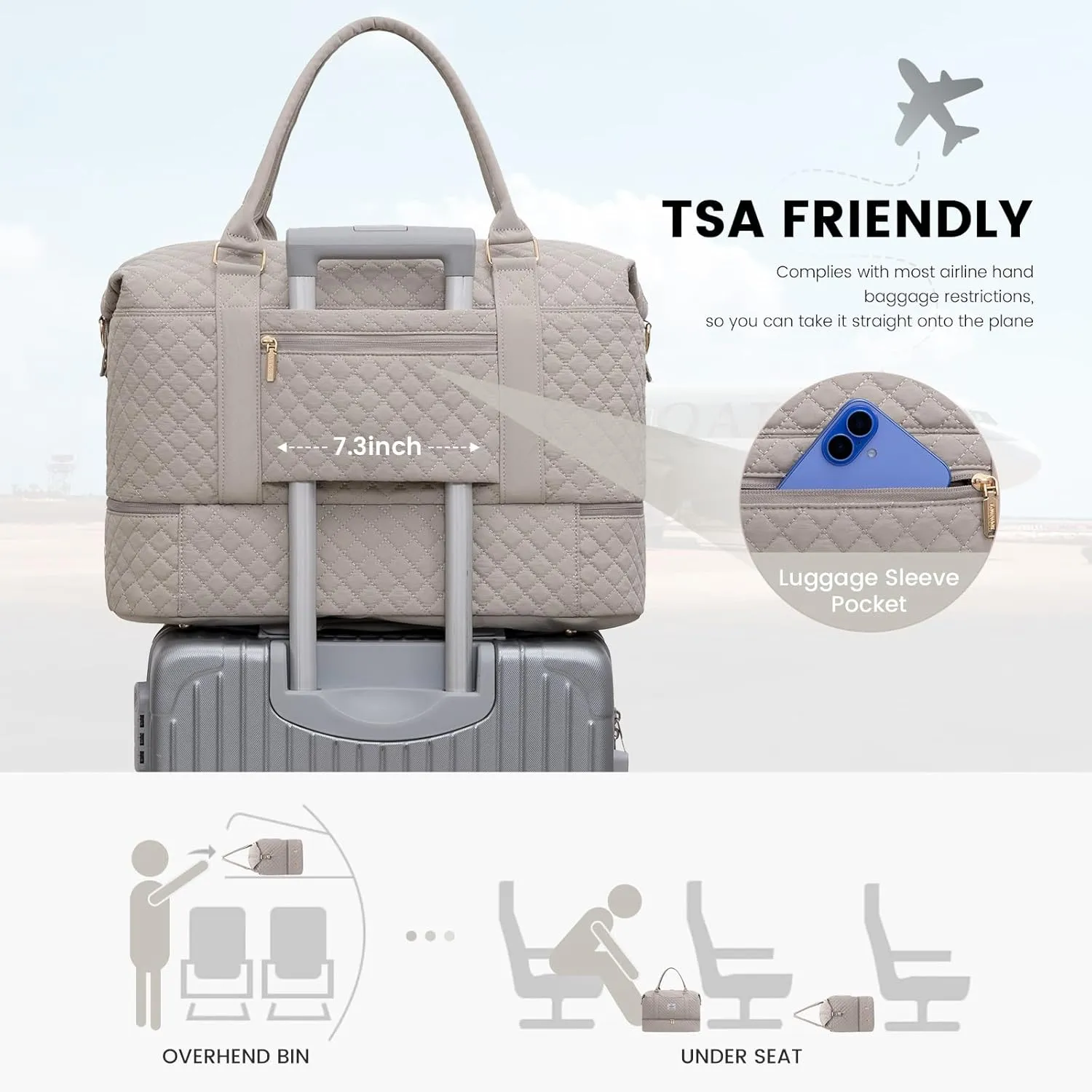 LOVEVOOK Travel Duffle Bag,Weekender Bags for Women with Shoe Compartment，Carry on Overnight Bag with Toiletry Bag,Gym Duffel Bag with Wet Pocket, Hospital Bags for Labor and Delivery