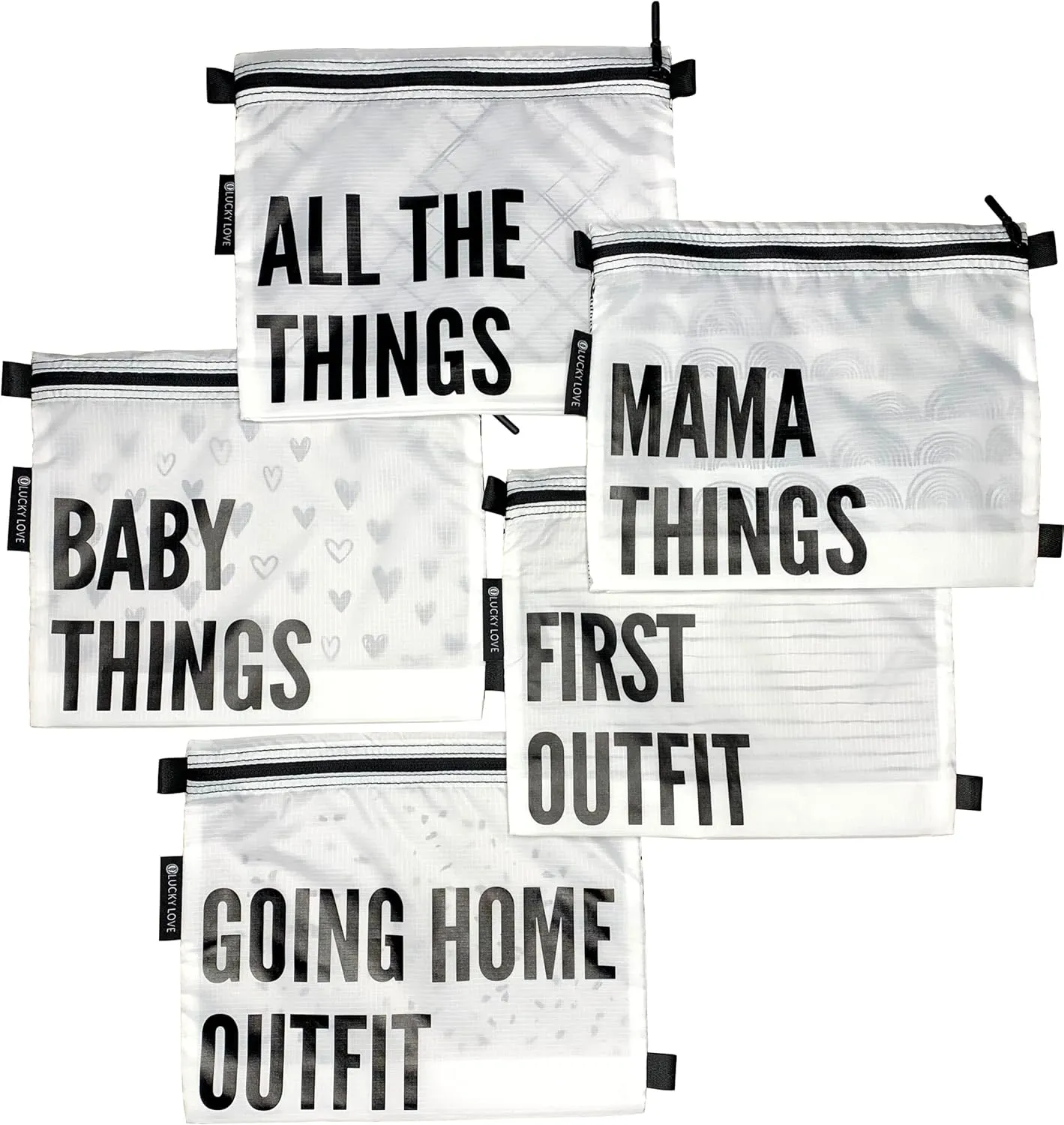 Lucky Love Hospital Bags For Labor and Delivery, Diaper Bag Organizing Pouches and Hospital Bag Essentials For Mom