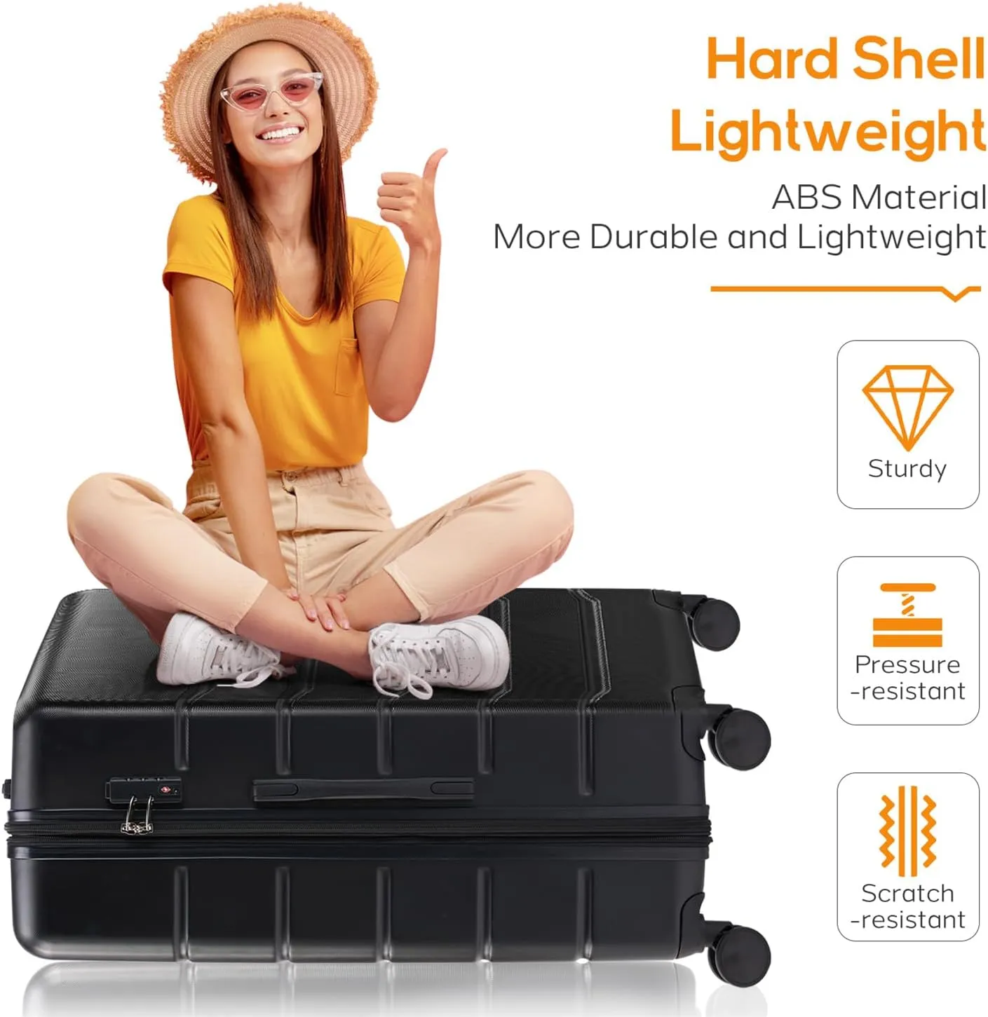 Luggage, 24 inch Hard Shell Rolling Suitcase for Travel Expandable Lightweight with Spinner Wheels TSA Lock