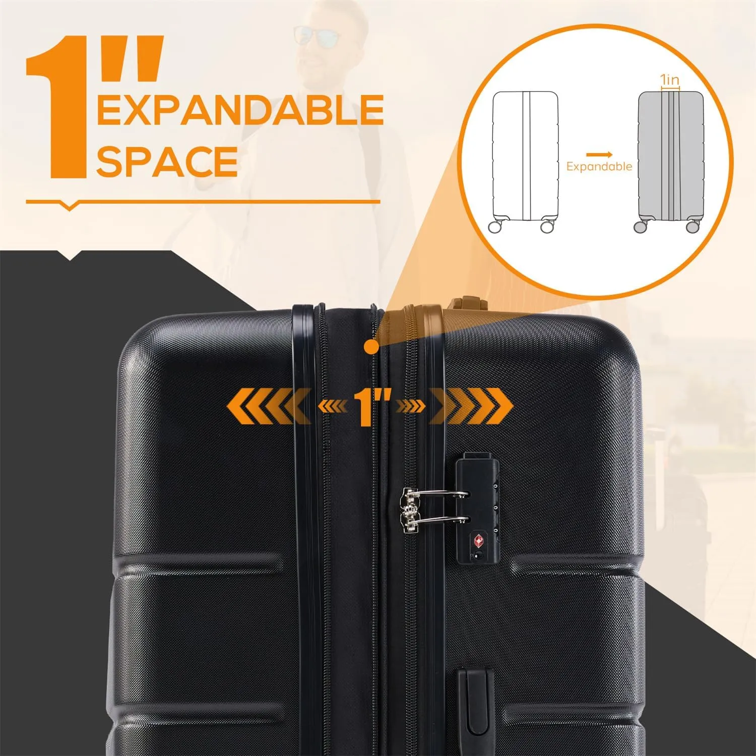 Luggage, 24 inch Hard Shell Rolling Suitcase for Travel Expandable Lightweight with Spinner Wheels TSA Lock