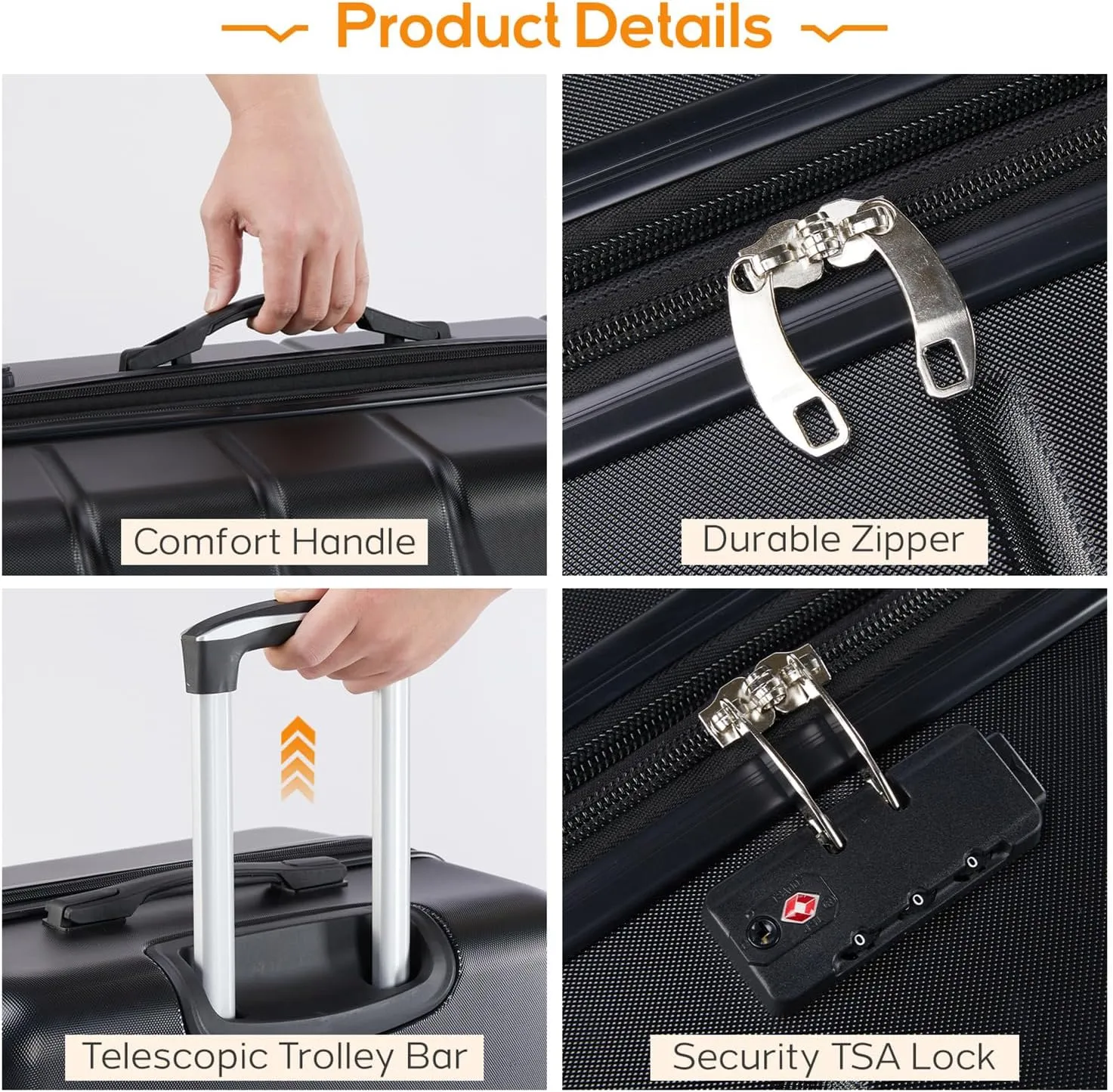 Luggage, 24 inch Hard Shell Rolling Suitcase for Travel Expandable Lightweight with Spinner Wheels TSA Lock