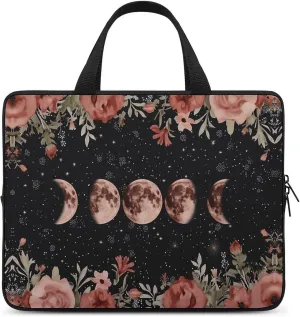 Lunar Eclipse Flower Laptop Bag Laptop Case Computer Messenger Bag with Adjustable Shoulder Strap