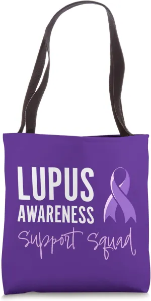 Lupus Awareness Support Ribbon Purple Tote Bag