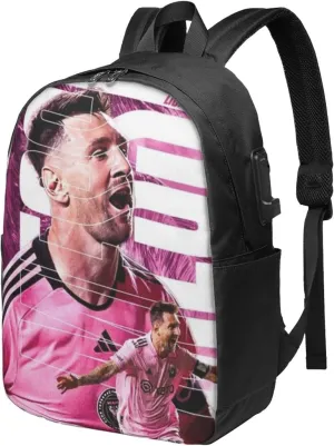 M-essi simple large capacity backpack, the whole bag is stylish and lightweight, the main bag is large enough Black