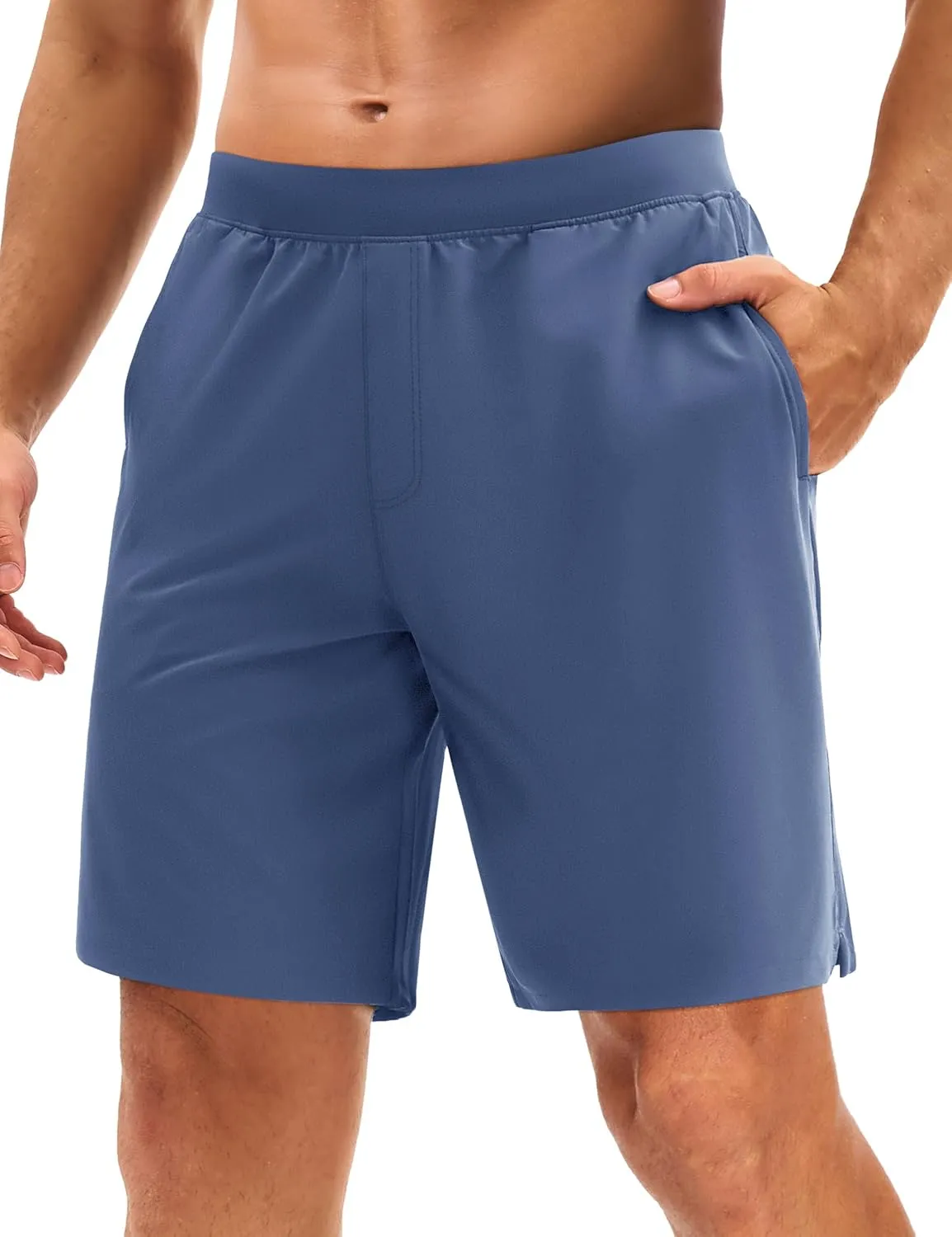 MAGCOMSEN Men's Athletic Running Shorts 8" Quick Dry Lightweight Workout Gym Sports Hiking Shorts UPF 50  with 3 Pockets