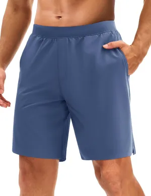 MAGCOMSEN Men's Athletic Running Shorts 8" Quick Dry Lightweight Workout Gym Sports Hiking Shorts UPF 50  with 3 Pockets