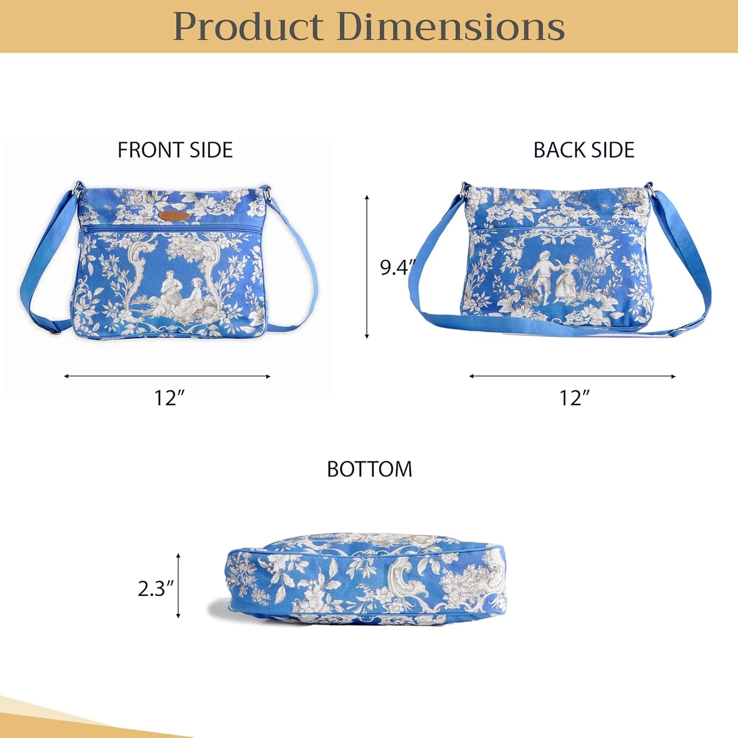 Maison d' Hermine Cross Body Bags for Women Cotton Canvas Shoulder Bag for Shopping Travel Everyday Use Tote purse Sling Bag