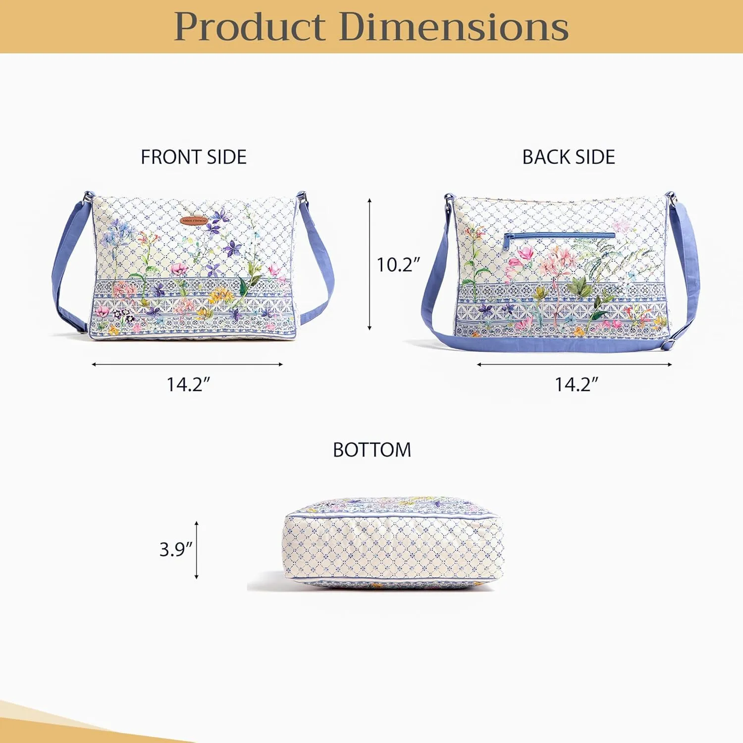 Maison d' Hermine Hand Bags for Women Cotton Shoulder Bag for Shopping Travel Everyday Use Cross Body Tote purse Sling Bag