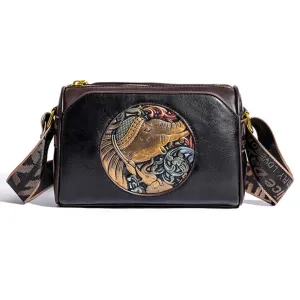 Majestic Elephant Embroidery Sling Bag