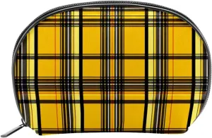 Makeup Bag Organizer,Cosmetic Bags for Women,Christmas Plaid Yellow Vintage,Small Makeup Pouch