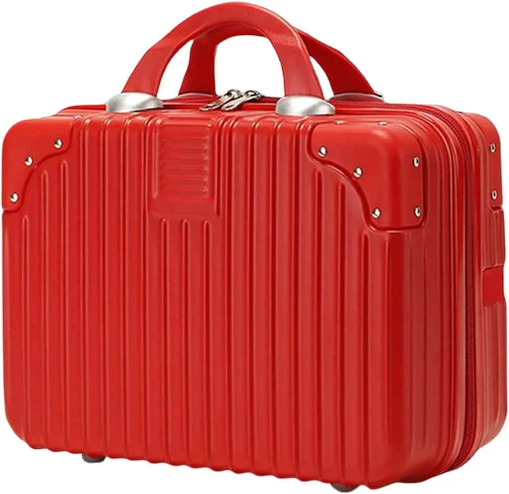 Makeup Travel for Women Girl, Portable Waterproof ABS Cosmetic Case with Elastic Band and Zipper, Case Hard Shell Vanity Cases Hand Luggage Cosmetic Case