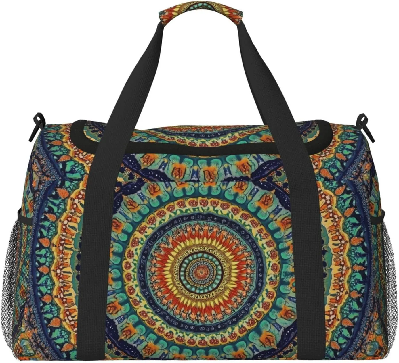 Mandala Bohemian Boho Duffle Bag Foldable Travel Tote Bag Carry On Large Weekender Overnight Bags Waterproof Gym Bag For Women Men