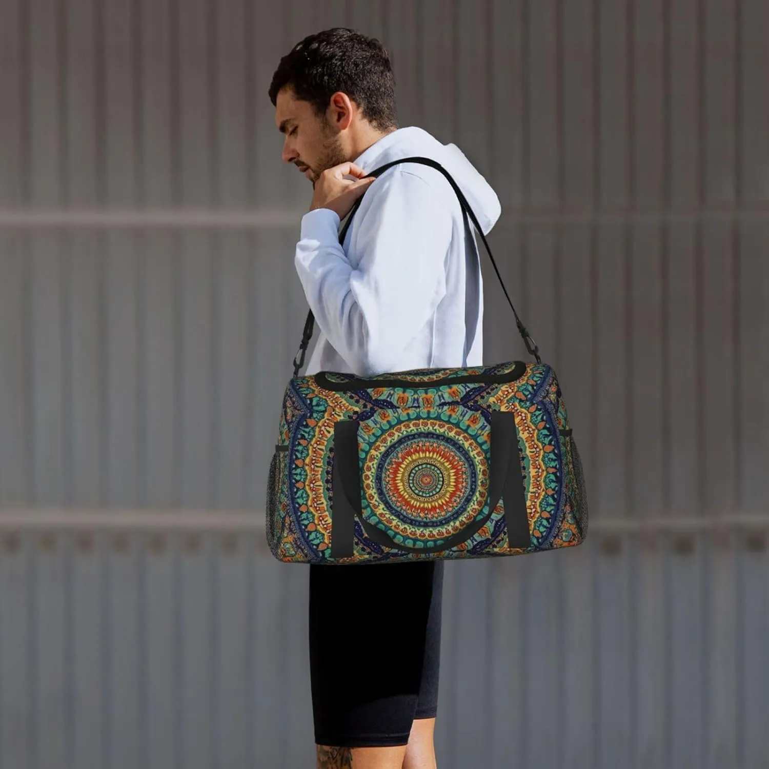 Mandala Bohemian Boho Duffle Bag Foldable Travel Tote Bag Carry On Large Weekender Overnight Bags Waterproof Gym Bag For Women Men