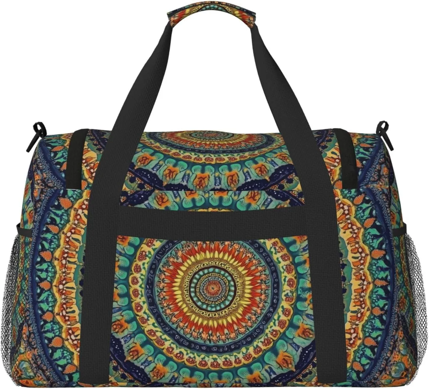 Mandala Bohemian Boho Duffle Bag Foldable Travel Tote Bag Carry On Large Weekender Overnight Bags Waterproof Gym Bag For Women Men