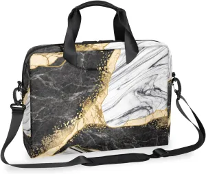 Marble Laptop Sleeve Case 14 15 15.6 inch, Marble Laptop Briefcase Shoulder Bag Waterproof Travel Computer Cover Carrying Bags
