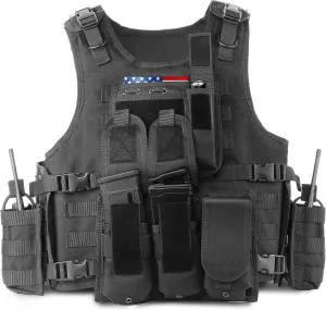 Marmot Tactical Vest Airsoft Vest Paintball Vest Adjustable, Durable Construction with Detachable Pouches