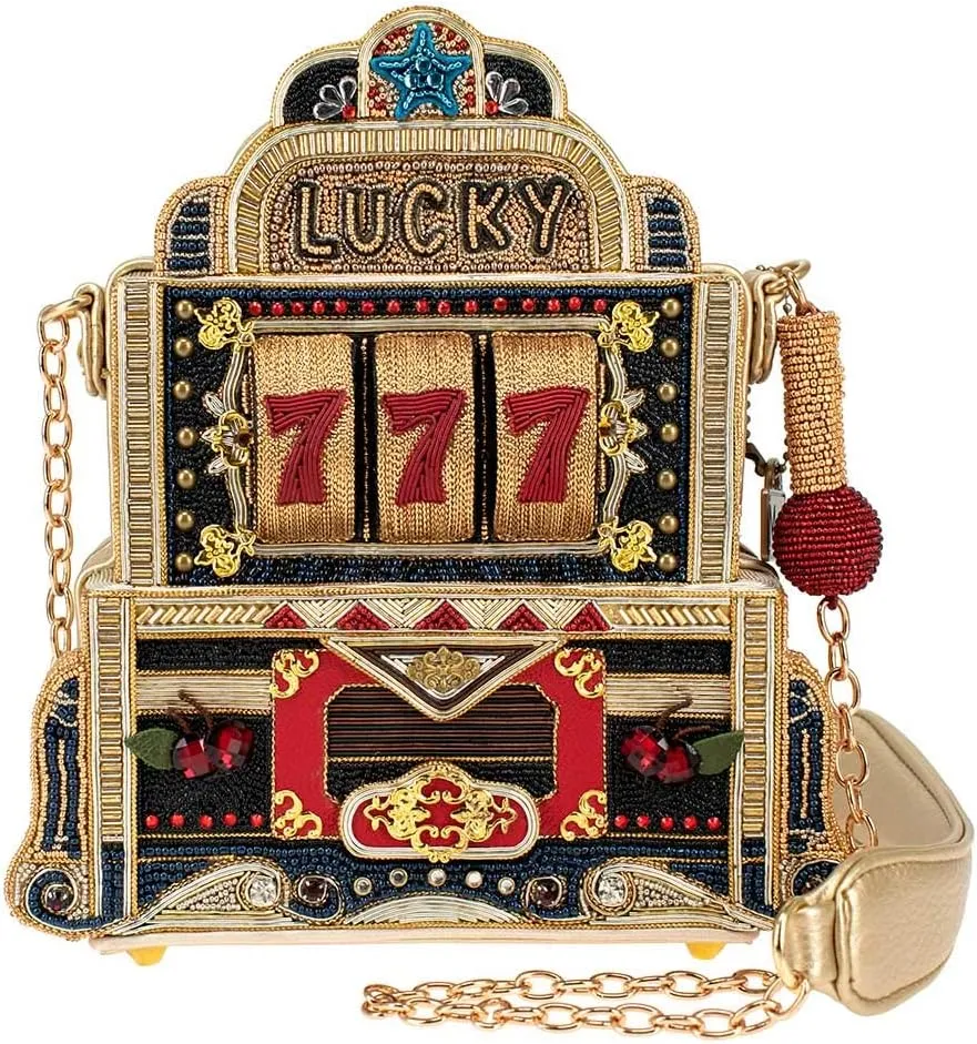 Mary Frances Superstar Beaded Handbag Guitar Glam Crossbody Bag, Black