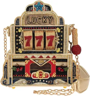 Mary Frances Superstar Beaded Handbag Guitar Glam Crossbody Bag, Black