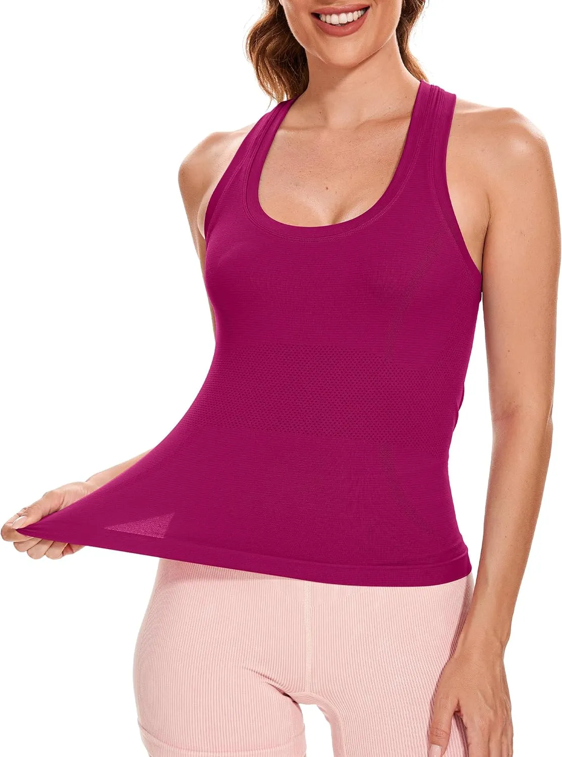 MathCat Workout Tank Tops for Women Sleeveless Gym Tops Seamless Racerback Athletic Yoga Shirts