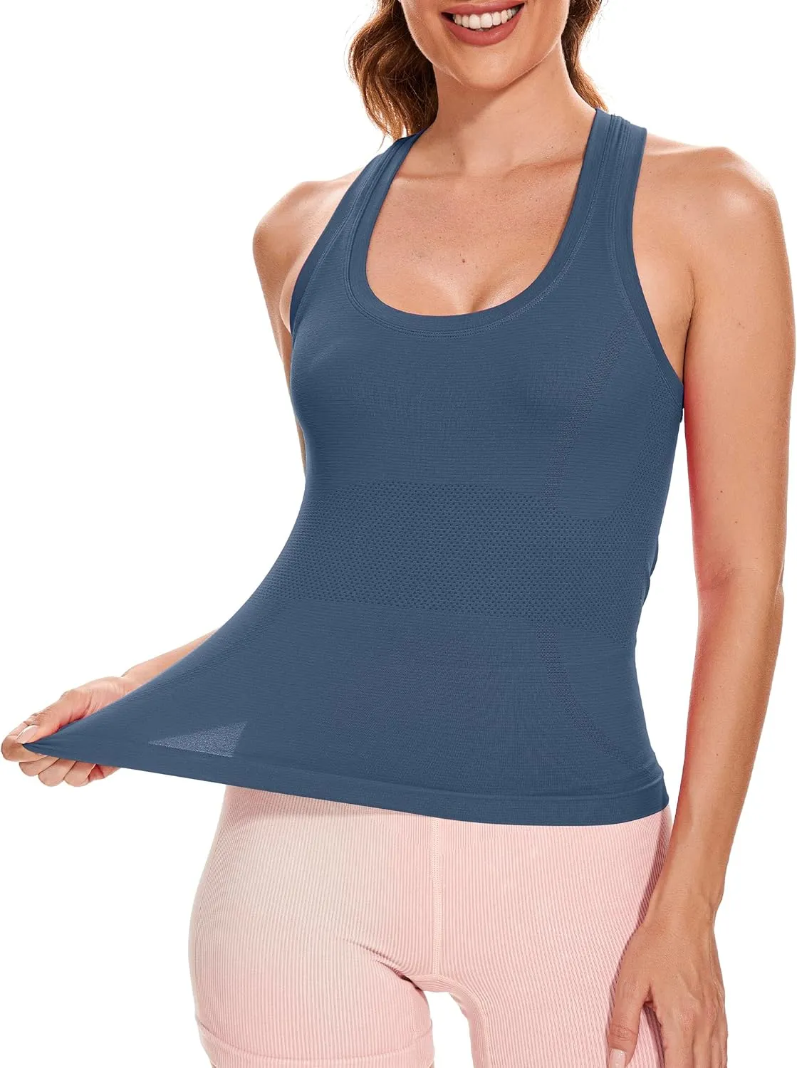 MathCat Workout Tank Tops for Women Sleeveless Gym Tops Seamless Racerback Athletic Yoga Shirts