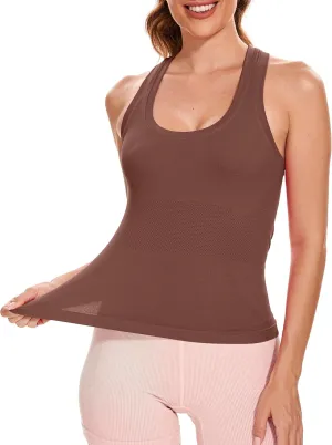 MathCat Workout Tank Tops for Women Sleeveless Gym Tops Seamless Racerback Athletic Yoga Shirts