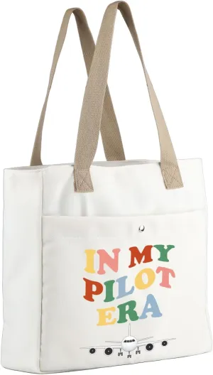 MBMSO Pilot Tote Bag in My Pilot Era Pilot Gift for Fly Girl Beach Bag Pilot Mom Gift Aviation Gift for Pilot Graduation Gift