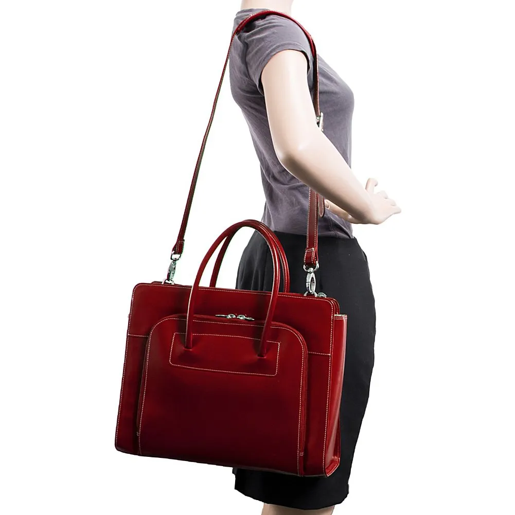 McKlein USA Lake Forest 15.4" Leather Ladies' Laptop Briefcase w/ Removable Sleeve