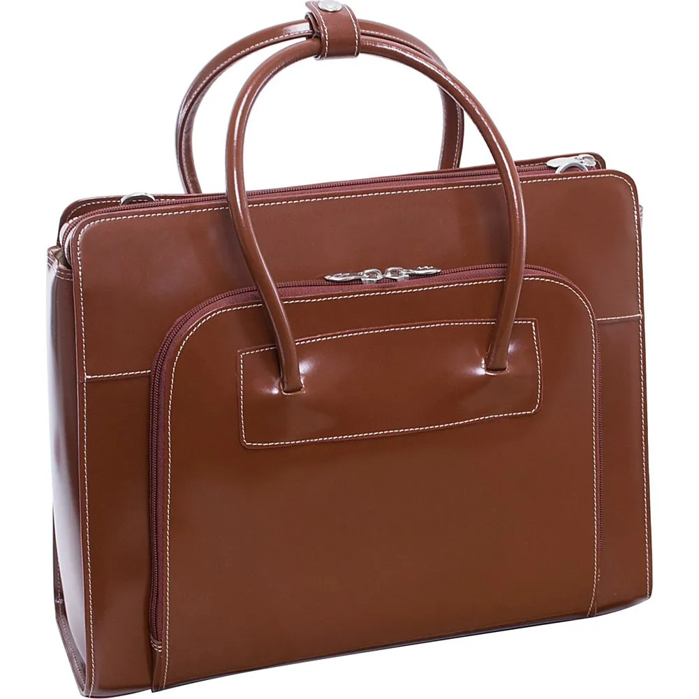 McKlein USA Lake Forest 15.4" Leather Ladies' Laptop Briefcase w/ Removable Sleeve