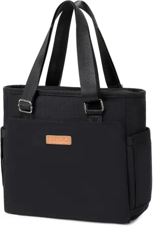 Medium Canvas Tote Bag for Women, Multi-Pocket Purse Handbag with Adjustable Top Handle