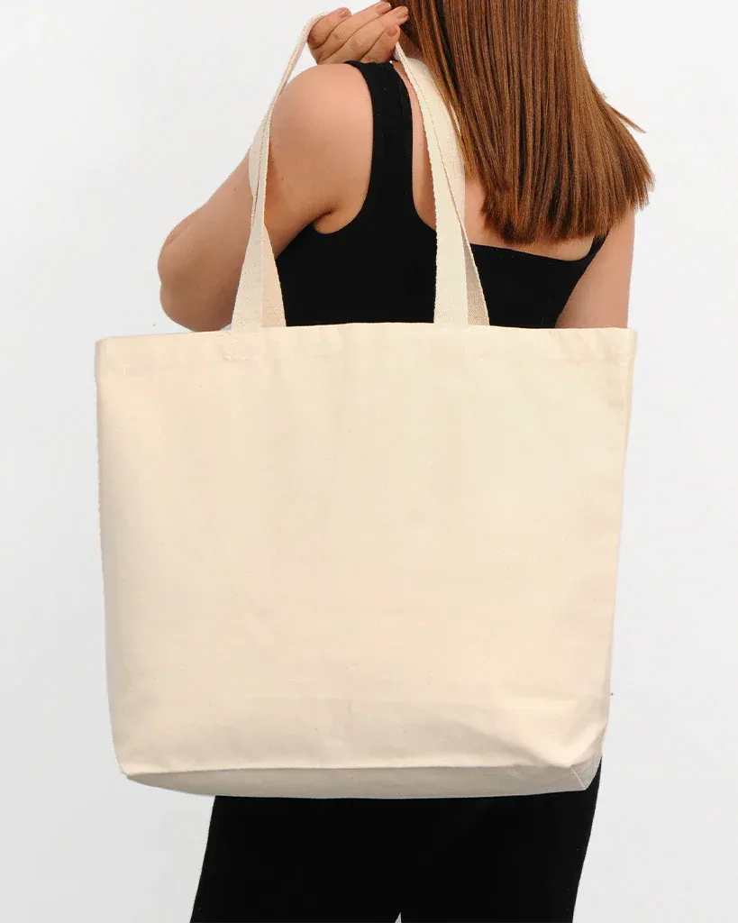 Med/Large Canvas Wholesale Tote Bag with Long Handles