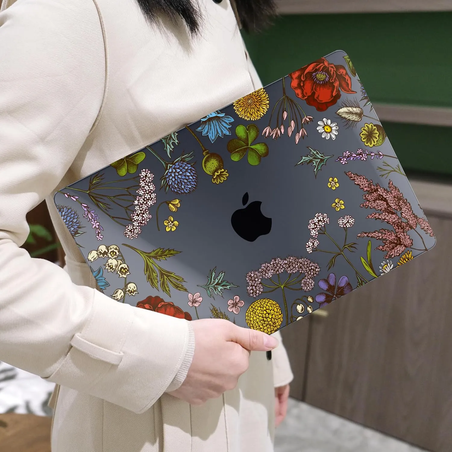 MEEgoodo for M4/M3/M2 MacBook Air 15.3 inch Case 2025 2024 2023, Case Fit Model (A3241/A3114/A2941) for MacBook Air 15 inch, Laptop Hard Shell with Keyboard Cover, Clover