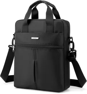 Men's 14-inch Laptop Shoulder Bag Nylon, Messenger Bag Business Waterproof Casual Black, Large Crossbody for Work Travel Outdoor