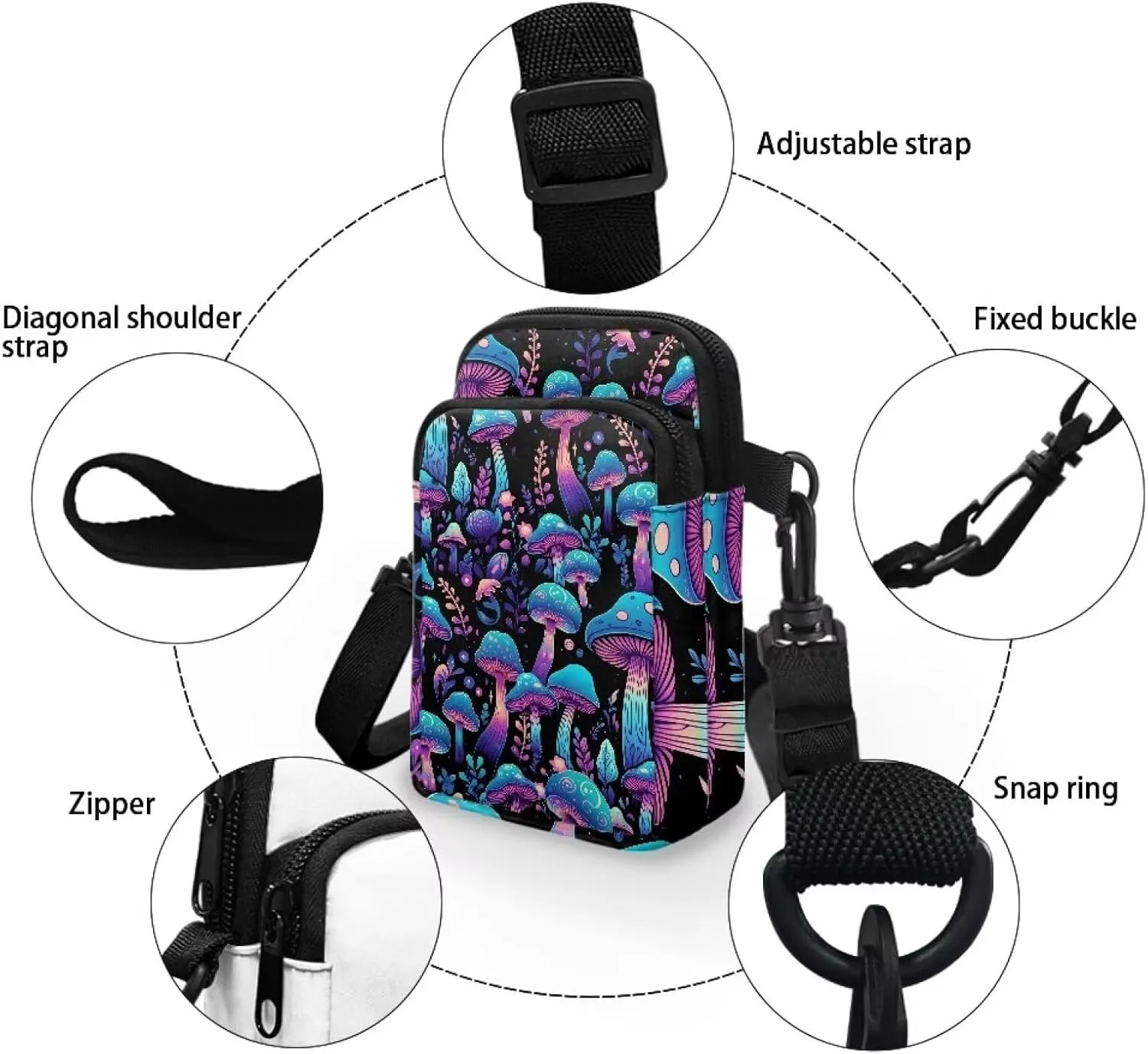 Men's 2 Layer Cross Body Bag Travel Passport Wallet Messenger Sling Bags