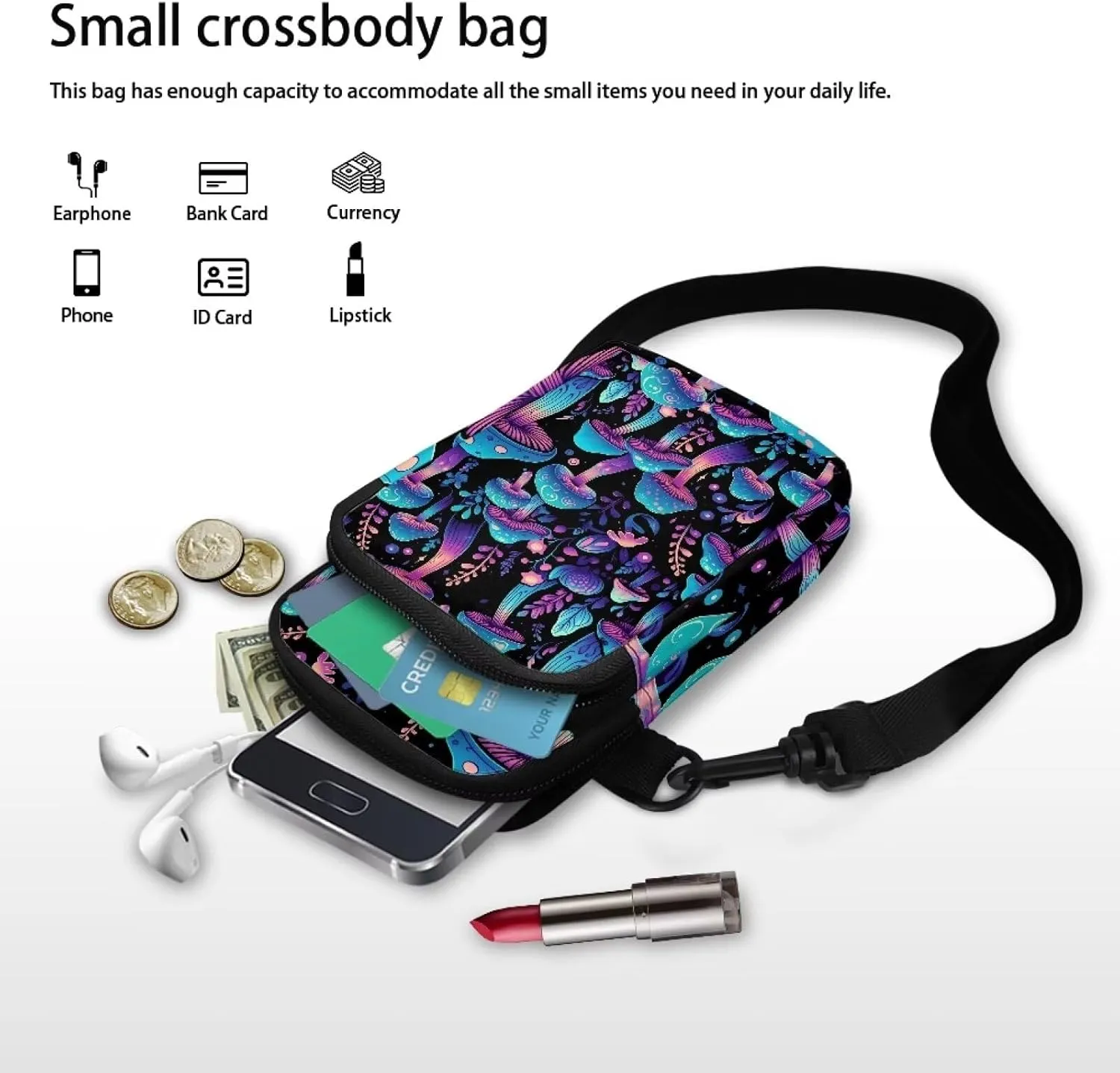 Men's 2 Layer Cross Body Bag Travel Passport Wallet Messenger Sling Bags