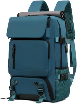 Men's and Women's Large Capacity Travel Backpack Multi functional Portable Luggage Bag Business Travel Laptop Bag,Blue