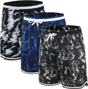 Mens Basketball Athletic Shorts with Zip Pockets Mesh Workout Active Performance Gym Shorts