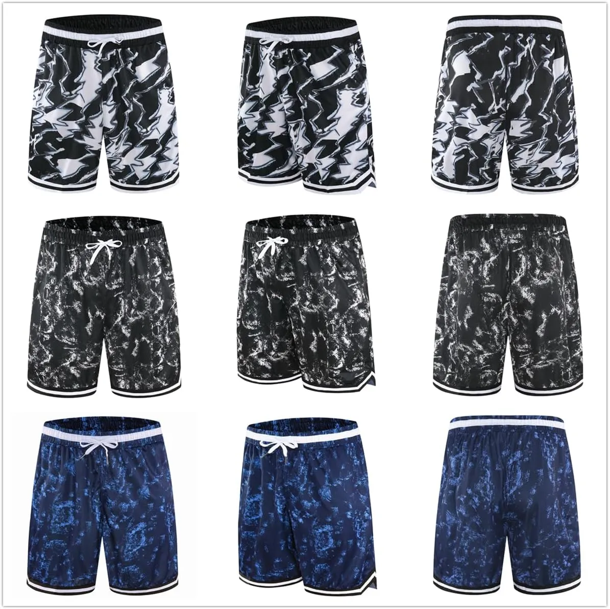 Mens Basketball Athletic Shorts with Zip Pockets Mesh Workout Active Performance Gym Shorts