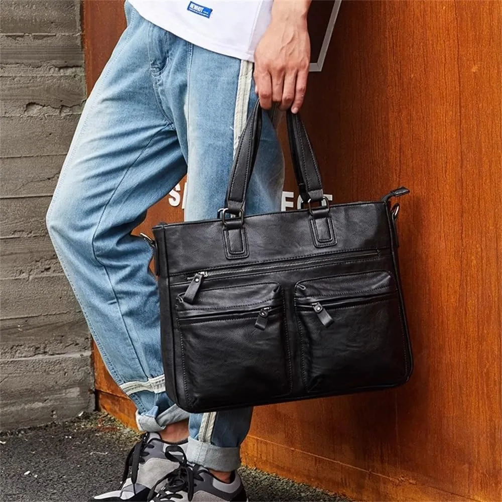 Men's Briefcase Men Business Casual Briefcase Shoulder Bag for Work Office Travel