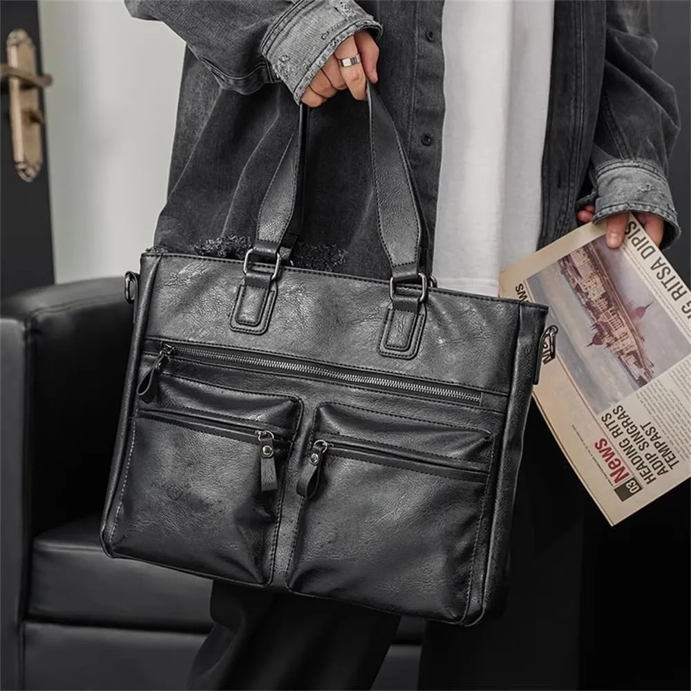 Men's Briefcase Men Business Casual Briefcase Shoulder Bag for Work Office Travel
