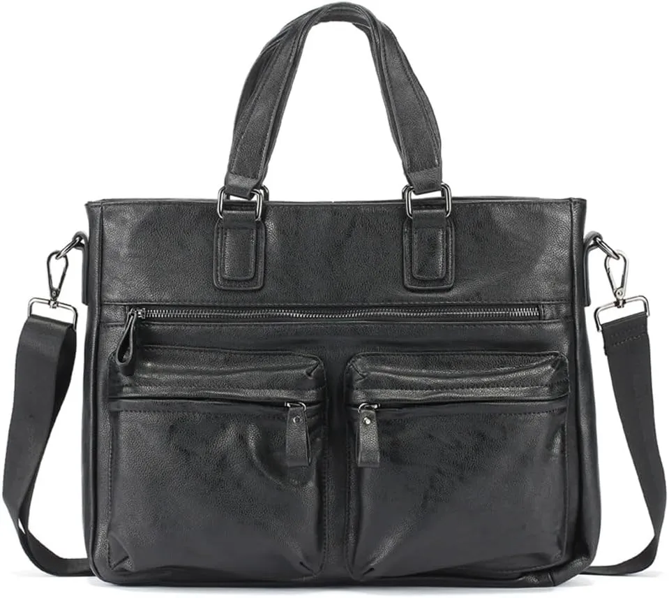Men's Briefcase Men Business Casual Briefcase Shoulder Bag for Work Office Travel
