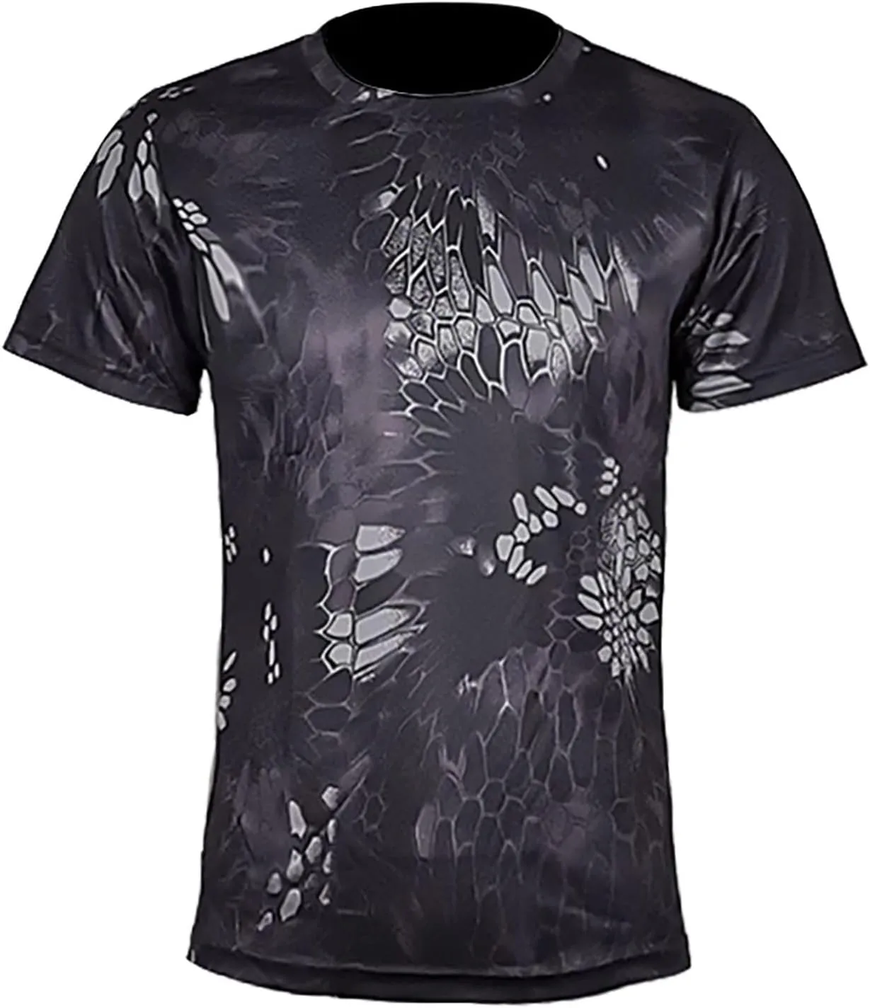 Mens Camouflage T-Shirt Short Sleeve Quick Dry Water Shirts Outdoor Running Swimming Hiking Rash Gurad Summer Tops