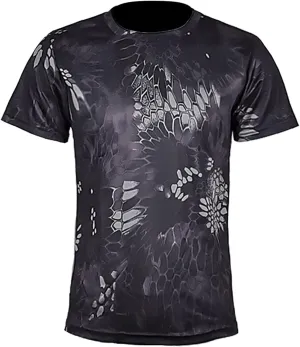 Mens Camouflage T-Shirt Short Sleeve Quick Dry Water Shirts Outdoor Running Swimming Hiking Rash Gurad Summer Tops