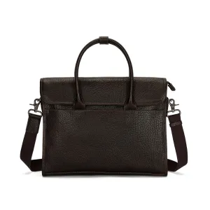 Men's Dark Brown Leather Business Laptop Briefcase