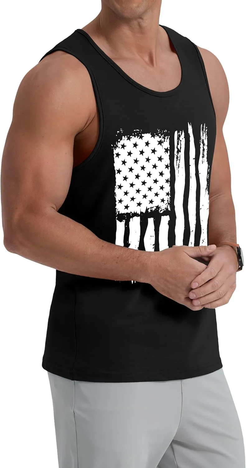 Mens Graphic Tank Tops Crewneck Gym Muscle Beach Hawaii Sleeveless Shirts