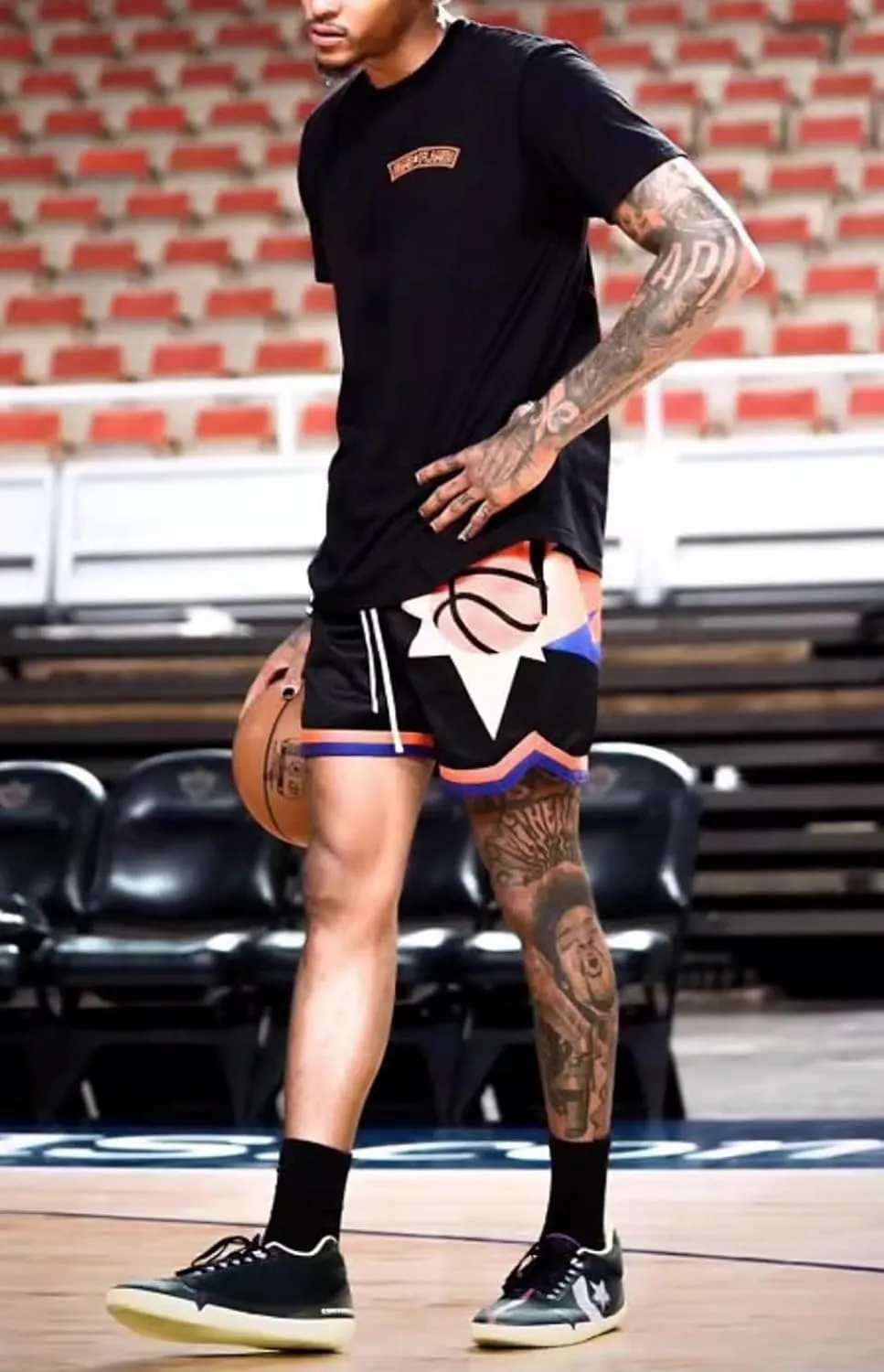 Mens Retro Basketball Shorts Cool Lightweight Mesh Gym Shorts Graphic Sports Athletic Drawstring Short