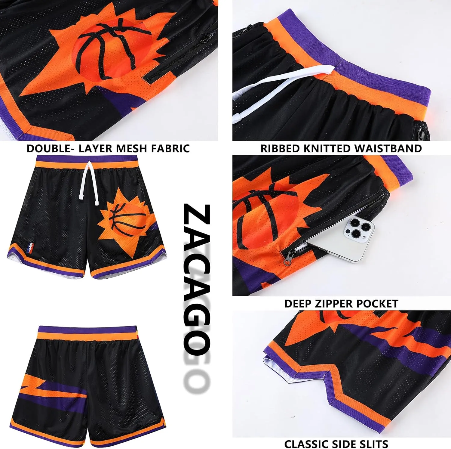 Mens Retro Basketball Shorts Cool Lightweight Mesh Gym Shorts Graphic Sports Athletic Drawstring Short