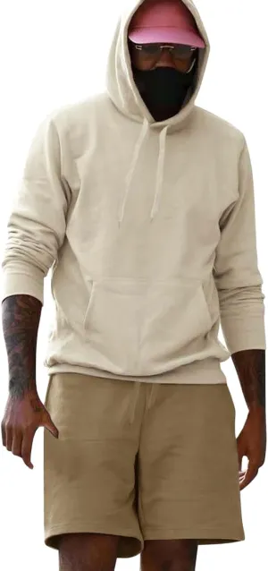 Mens Tracksuit 2 Piece Outfit Casual Hoodie Shorts Jogger Set Plus Size Casual Athletic Workout Sweatshirt Sweatsuits