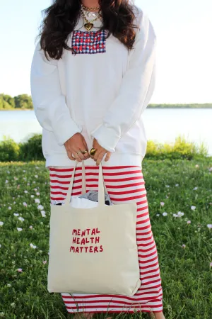 Mental Health Matters Embroidered Tote