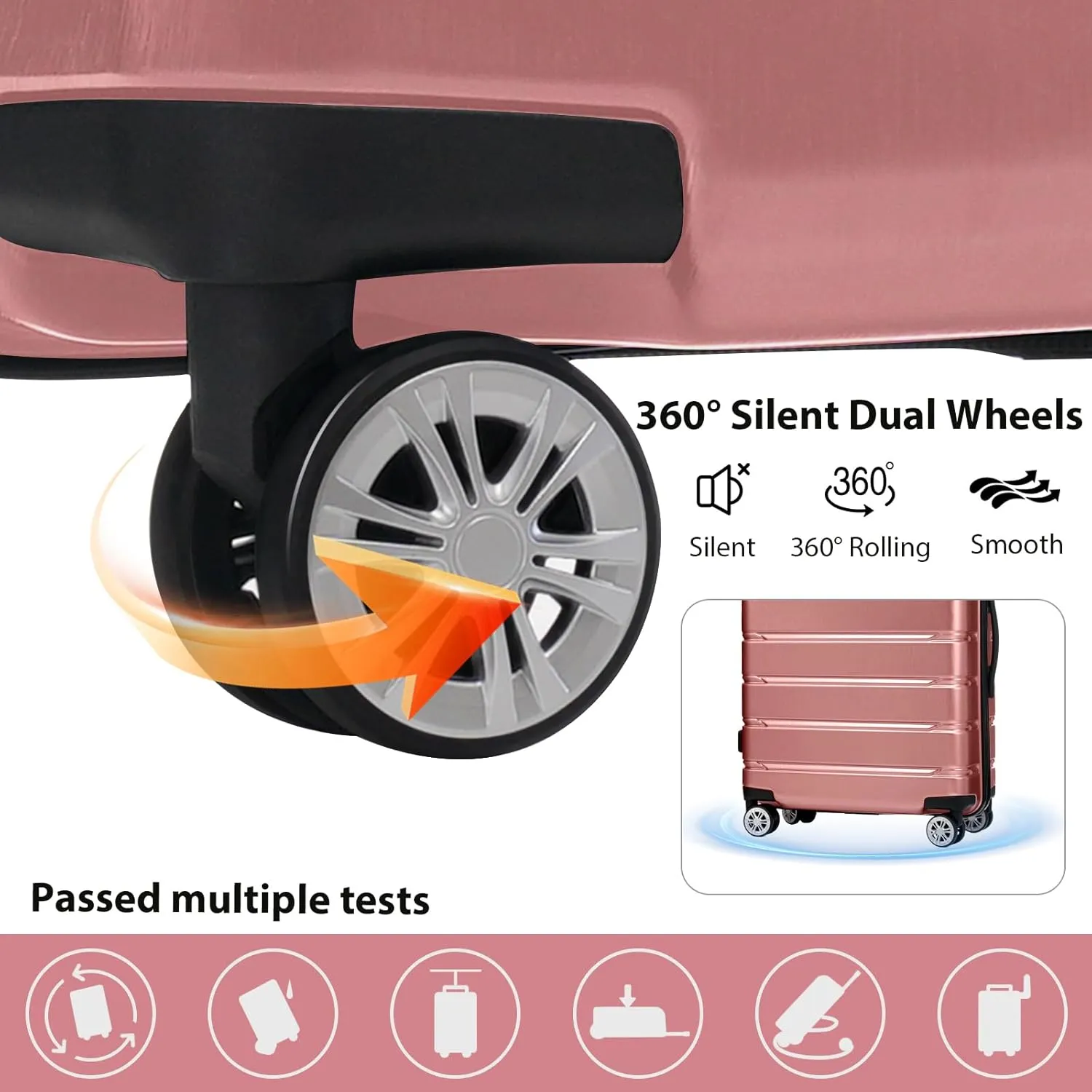 Merax Luggage Set 3 Piece, Hard Shell PC ABS Lightweight Suitcase Set with Spinner Wheels, for Travel Women Men