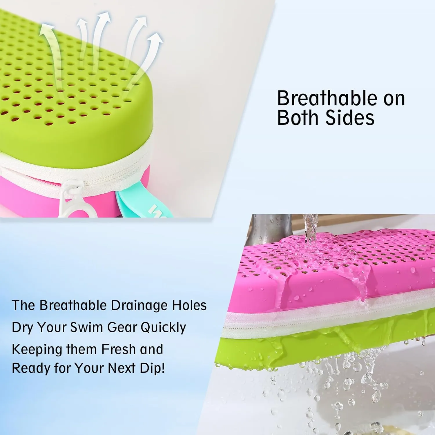 MERIABNY Swim Goggles Case for Swimmer Swimming Goggles Holder with Travel Bottle